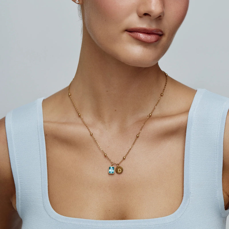 Collier Initiale Baguette — vue 2
