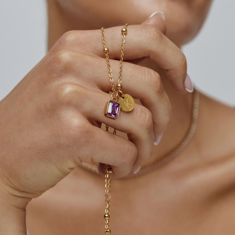 Collier Initiale Baguette — vue 3