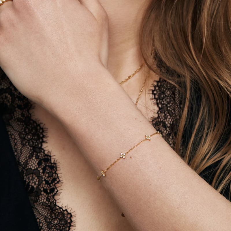 Bracelet Trèfles Cristallins — vue 2