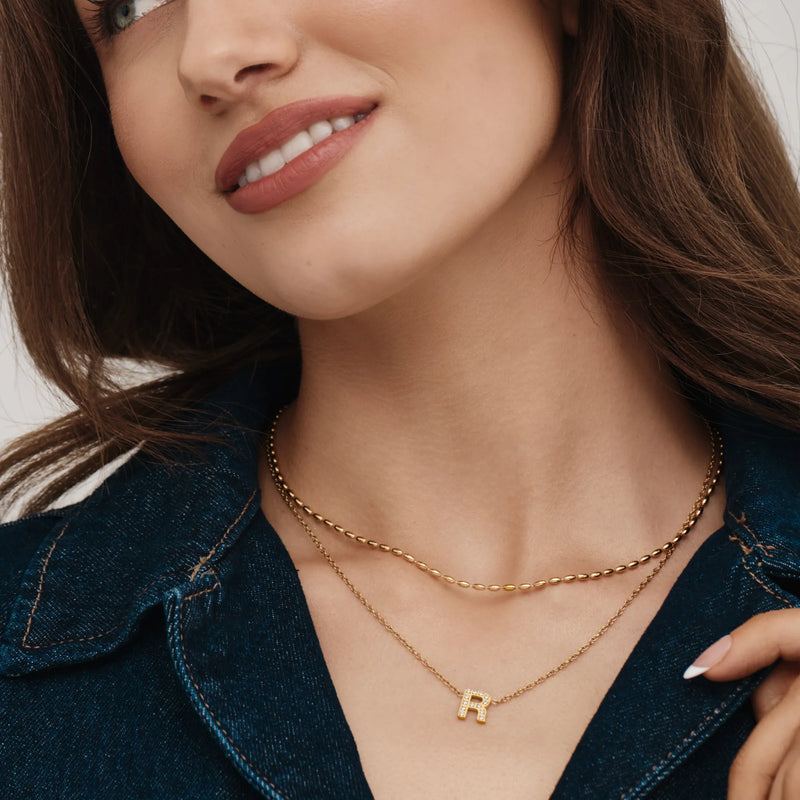 Collier Initiale Étincelante — vue 5