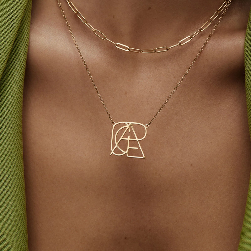 Collier Prénom Géométrique — vue 2