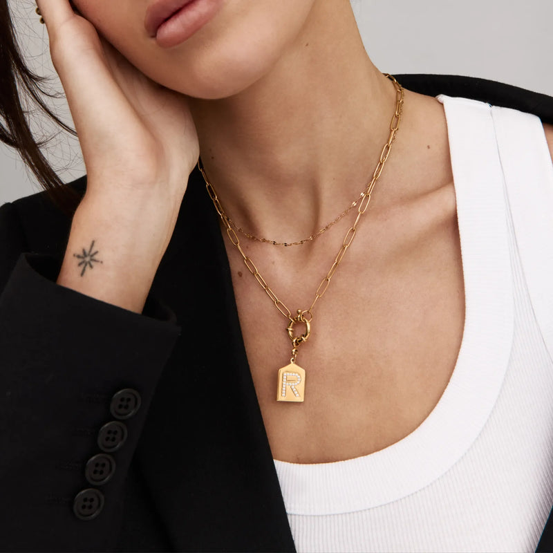 Collier Lettre Scintillante — vue 3