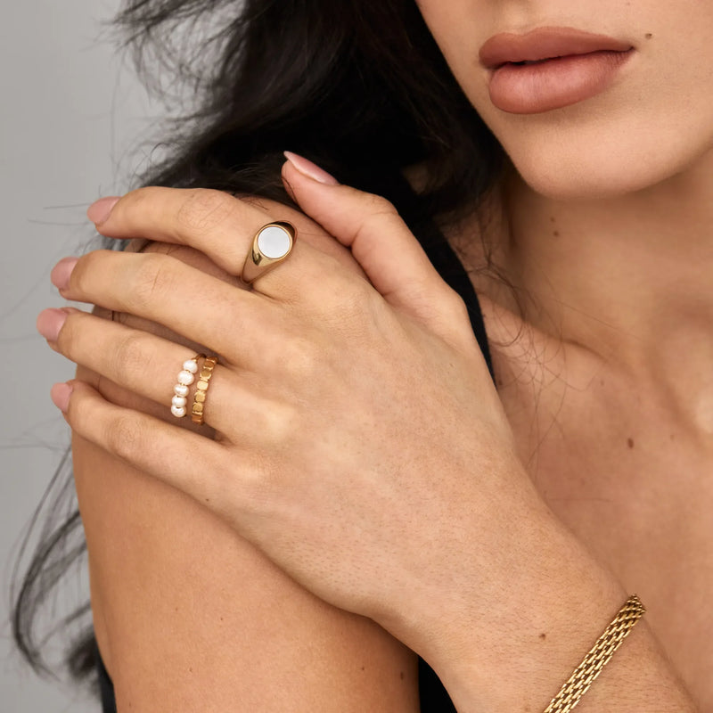 Bague Perles Alignées — vue 2