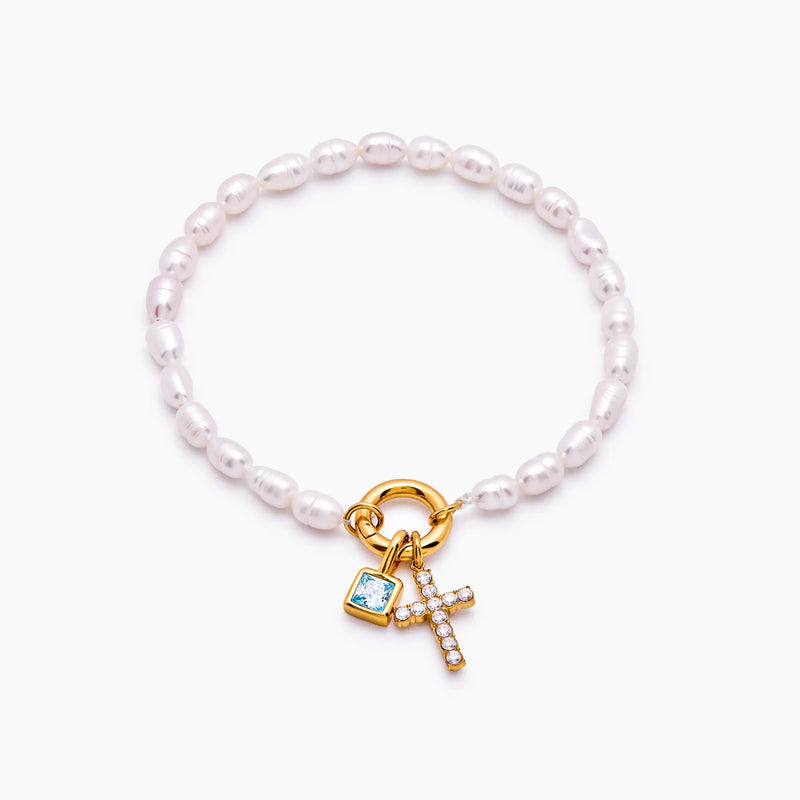 Bracelet Croix Nacrée — vue 1