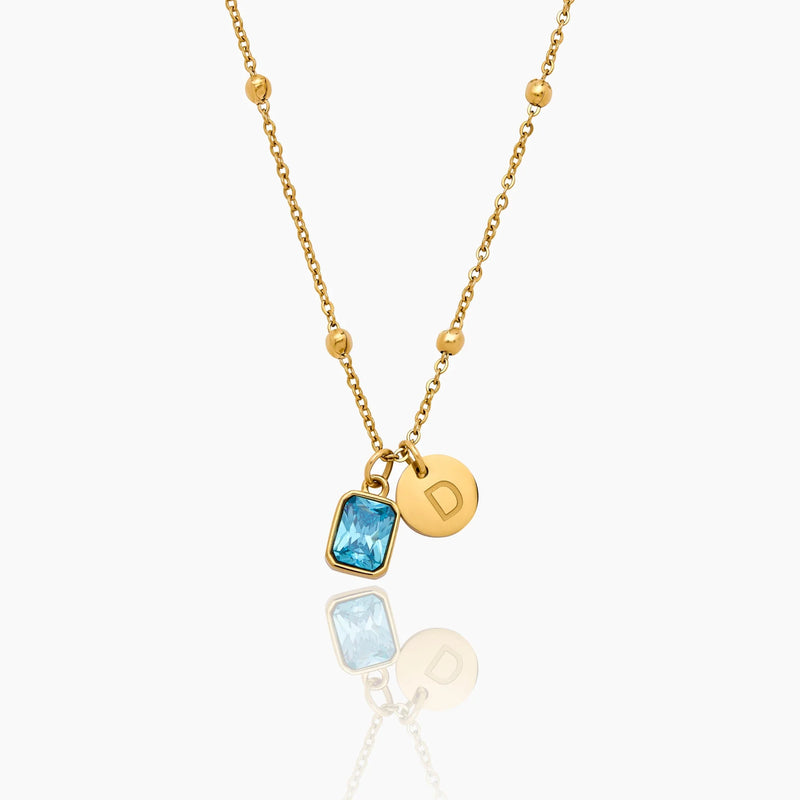 Collier Initiale Baguette — vue 1