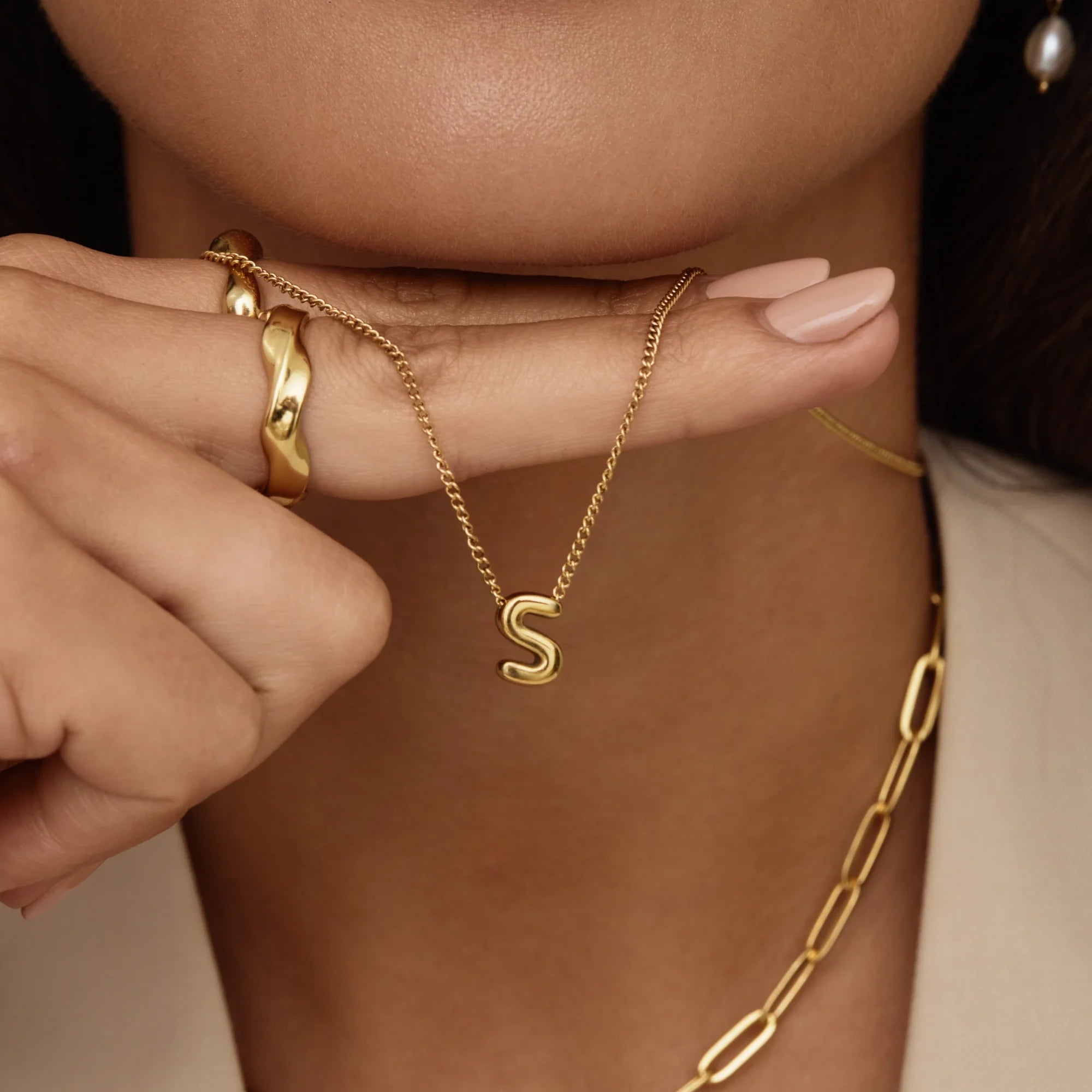 Collier Lettre Ronde — vue 3