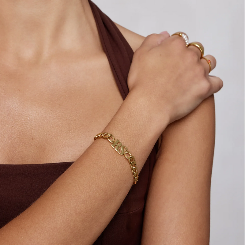 Bracelet Gourmette Initiale — vue 3