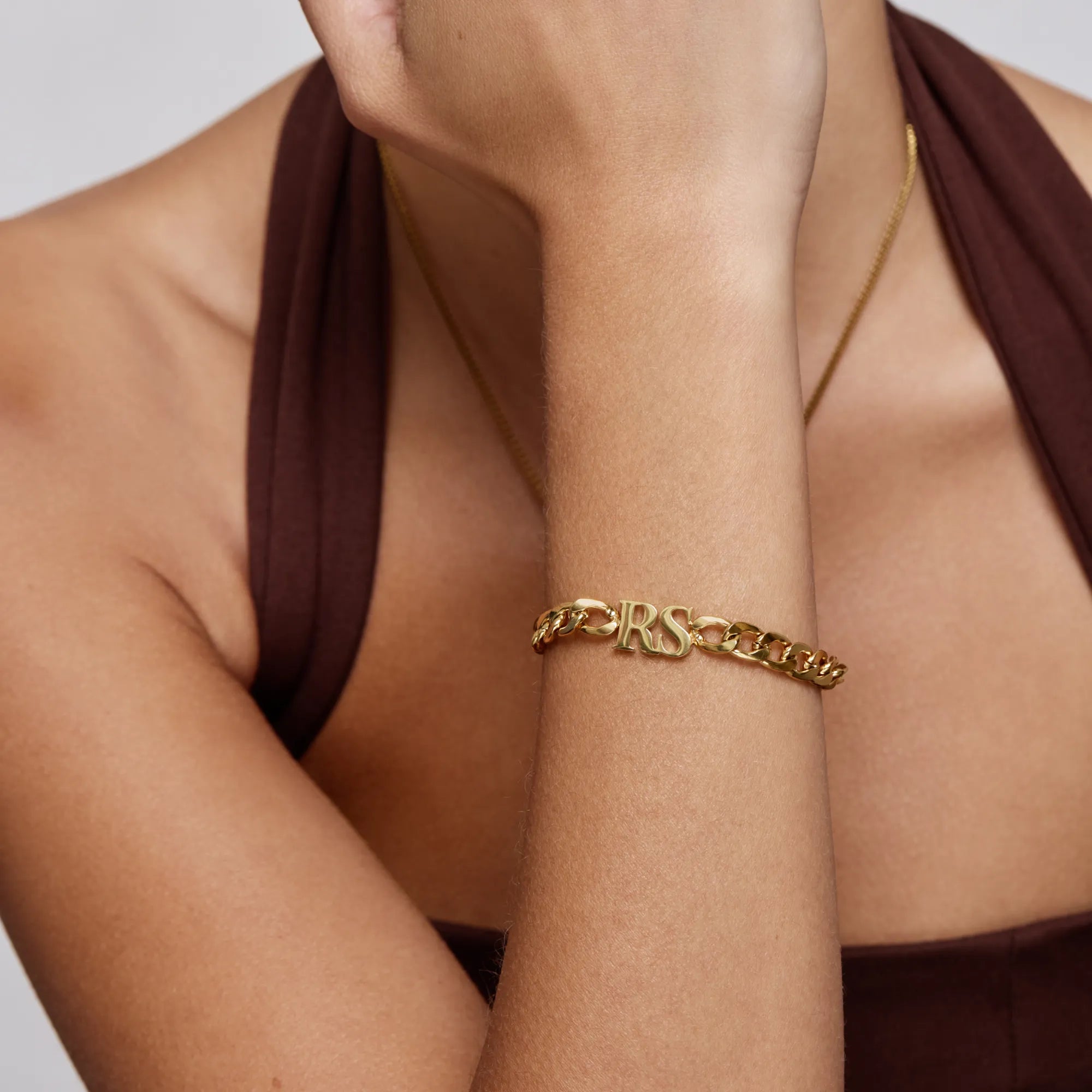 Bracelet Gourmette Initiale — vue 2