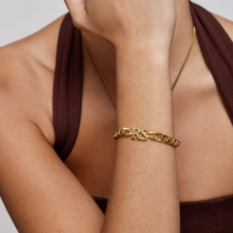 Bracelet Gourmette Initiale — vue 2