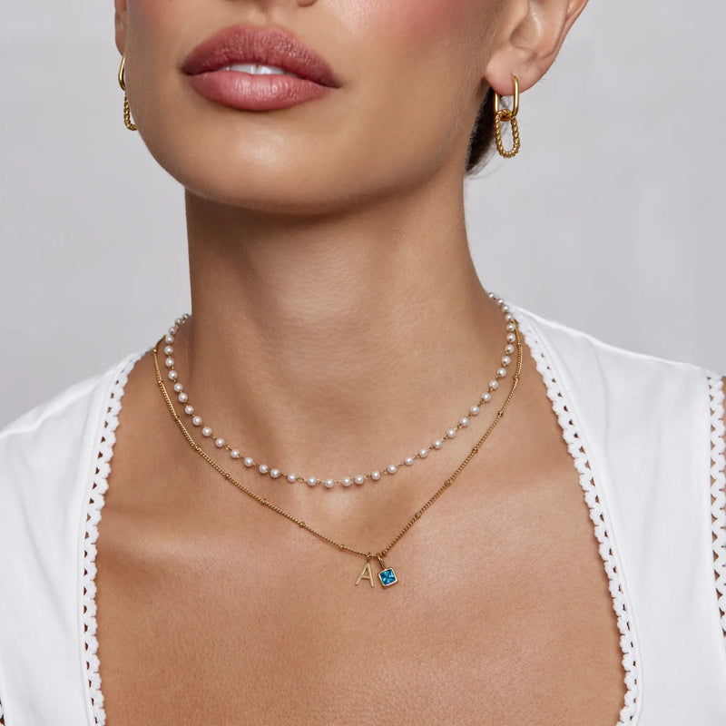 Collier Lettre Cristalline — vue 2