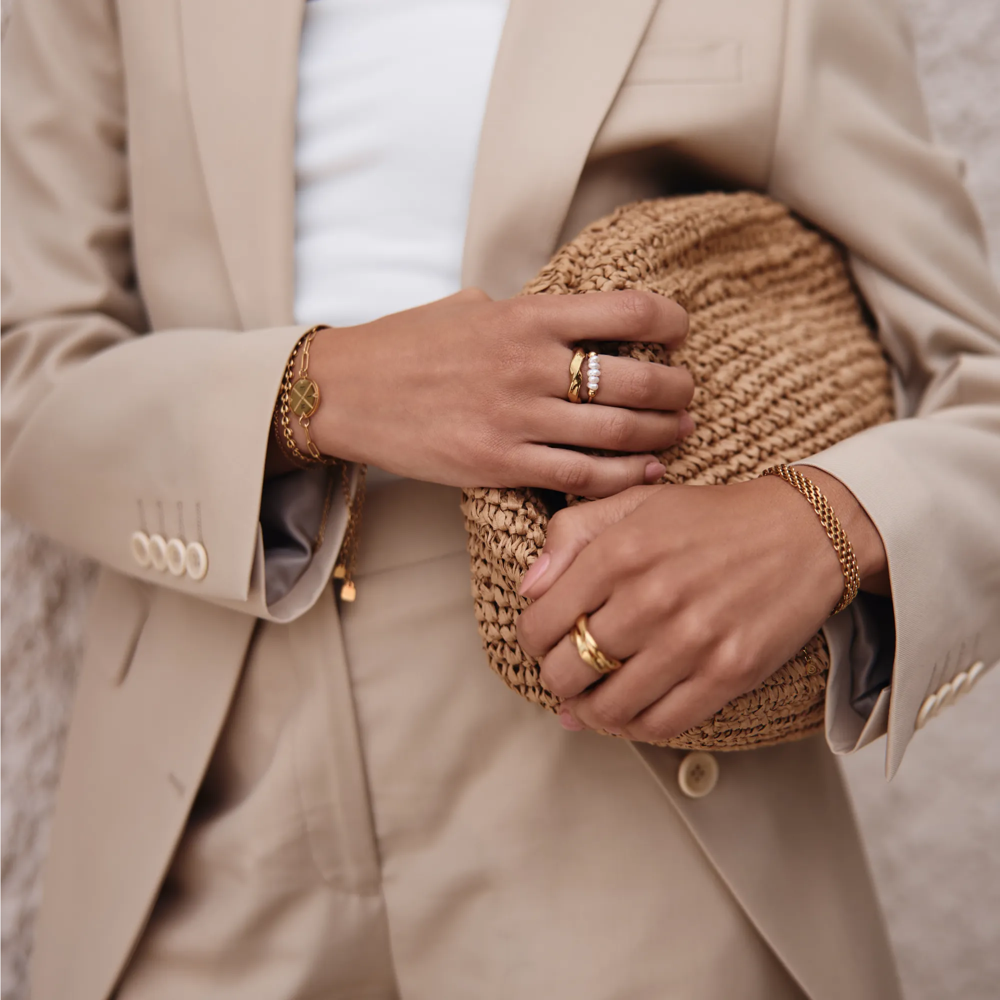 Bague Perles Alignées — vue 7