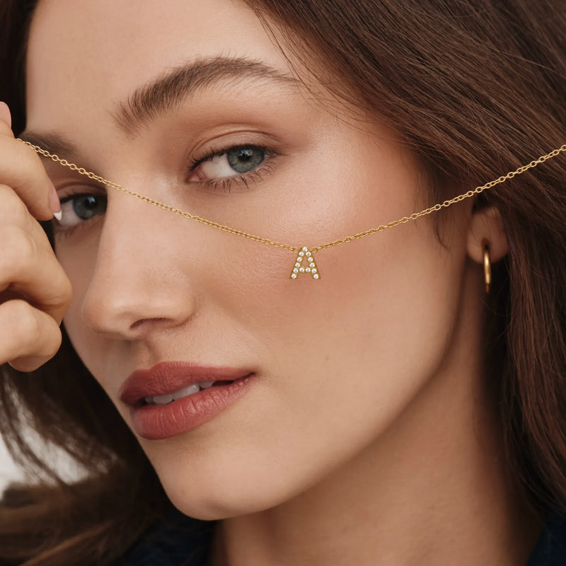 Collier Initiale Étincelante — vue 2