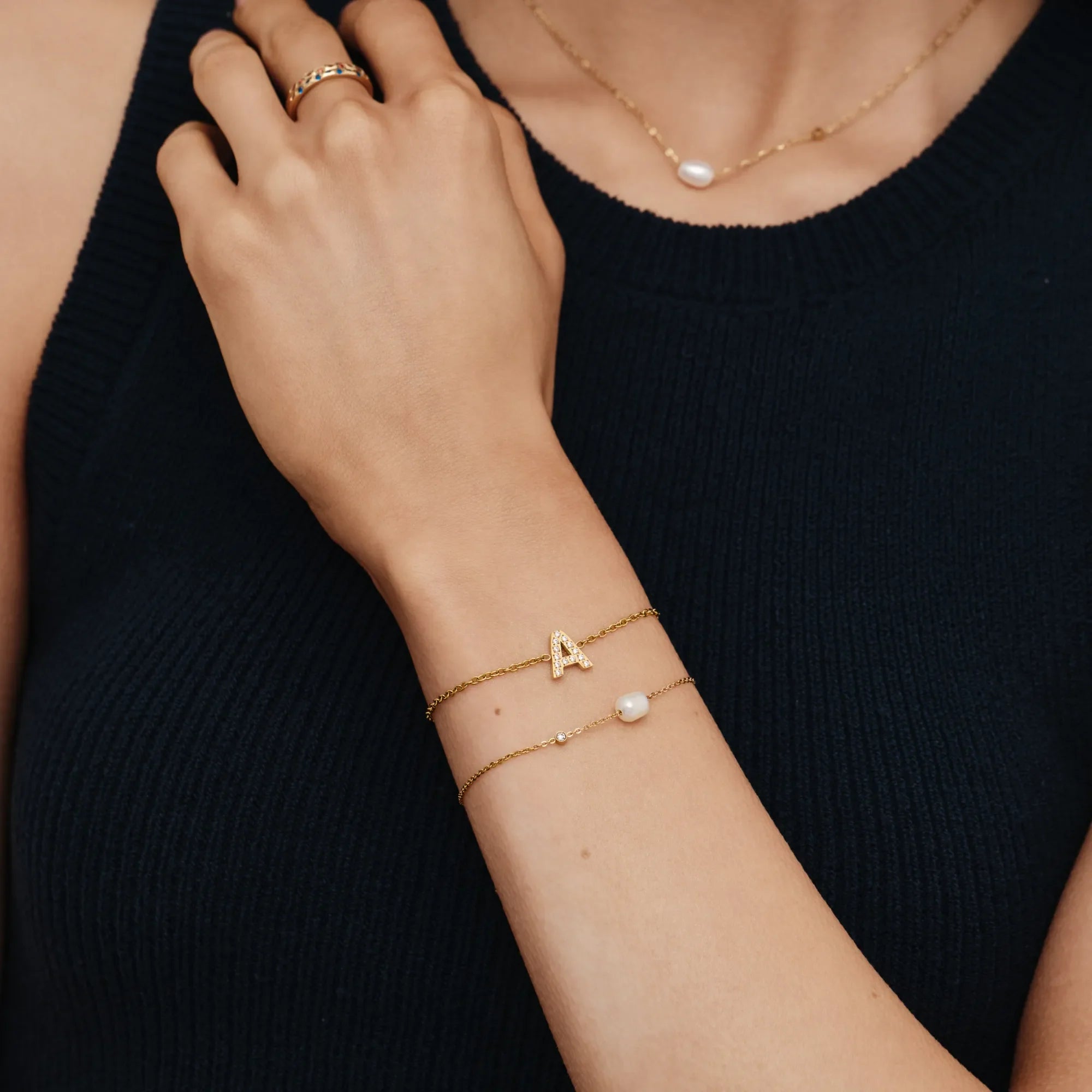 Bracelet Initiale Étincelante — vue 3