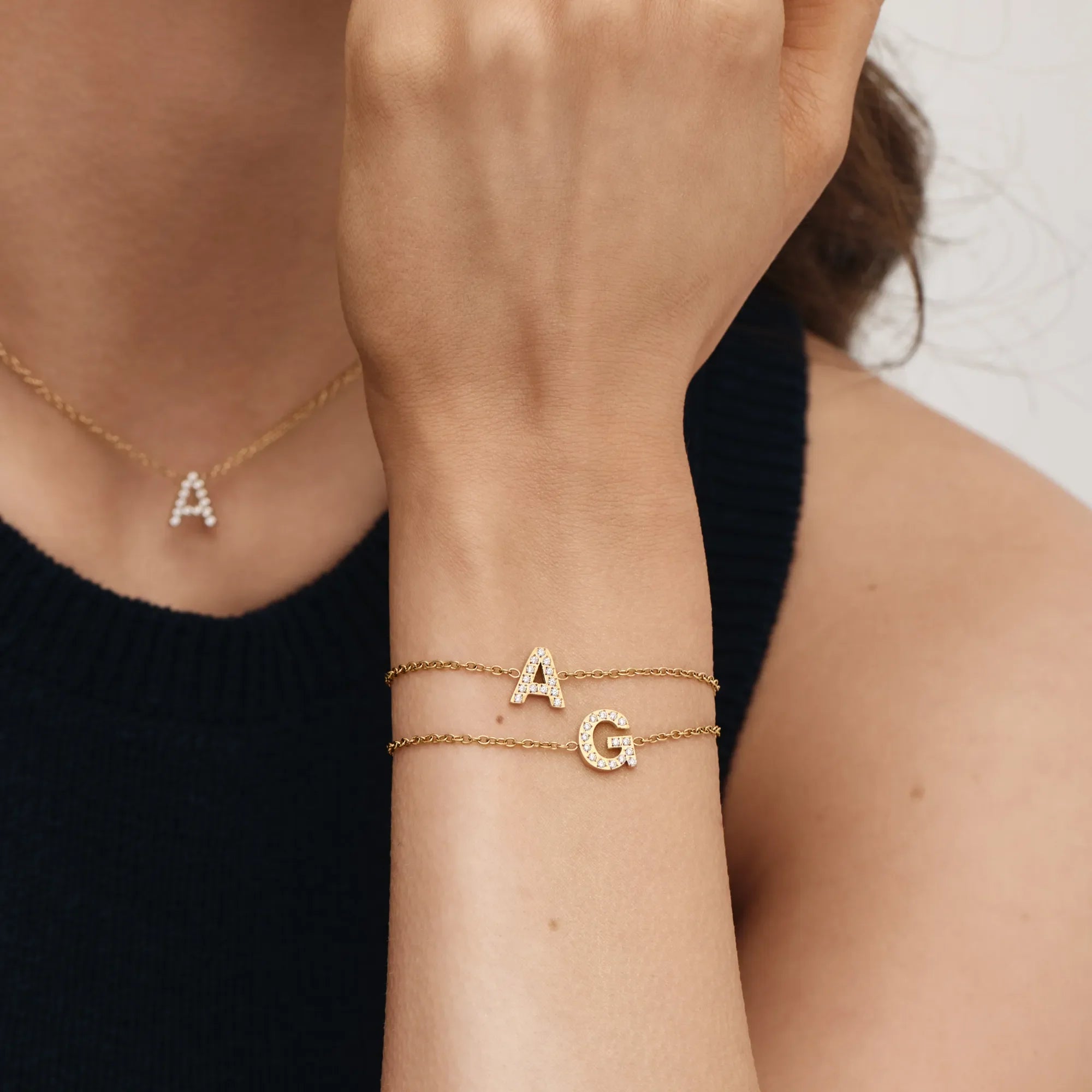 Bracelet Initiale Étincelante — vue 5