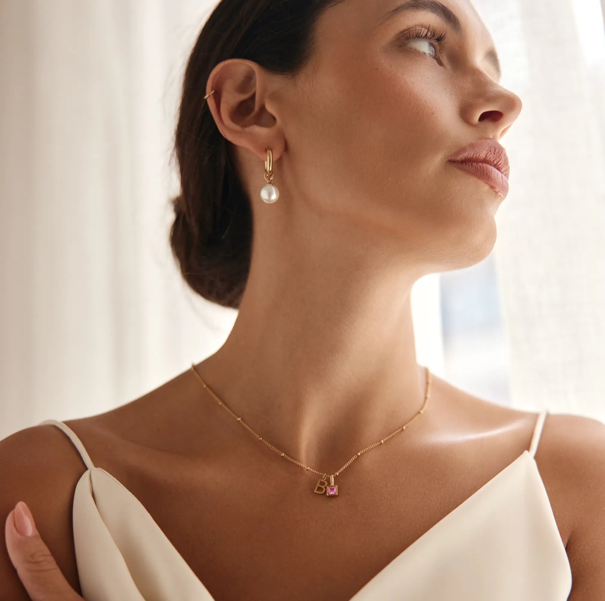 Collier Lettre Cristalline — vue 4