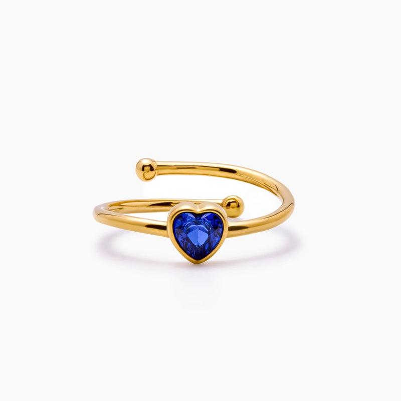 Bague Cœur Solitaire — vue 1
