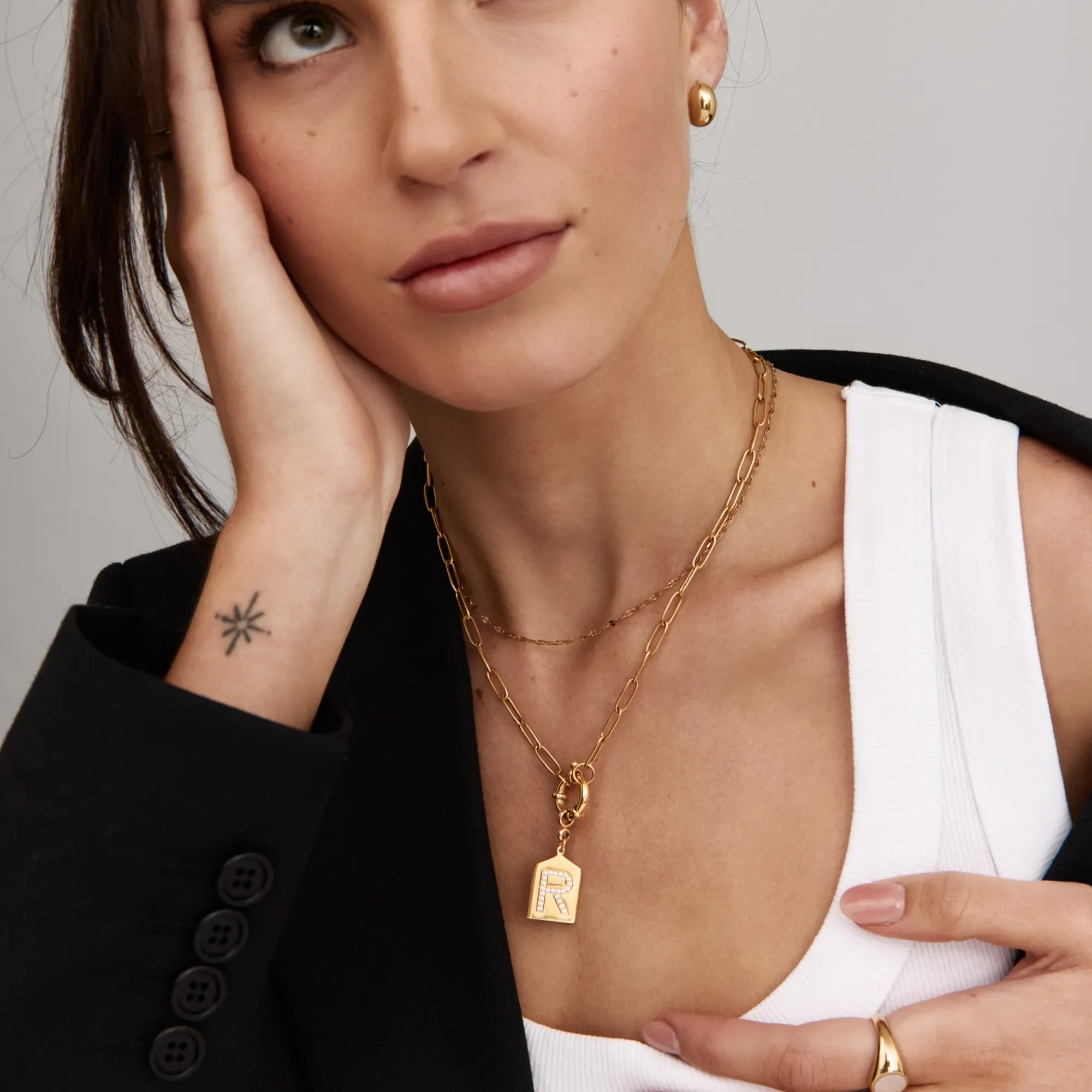 Collier Lettre Scintillante — vue 5