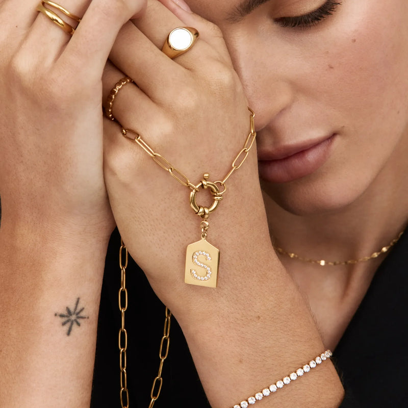 Collier Lettre Scintillante — vue 6