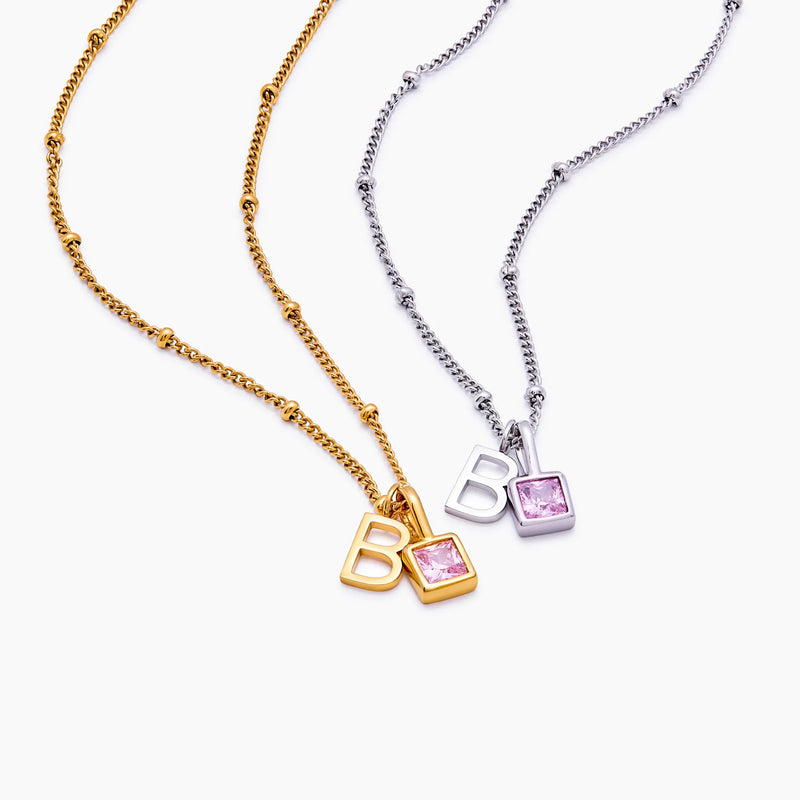 Collier Lettre Cristalline — vue 6