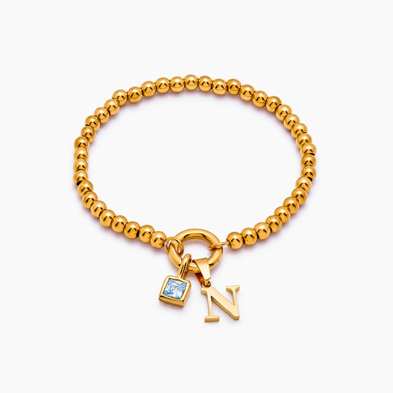 Bracelet Lettre Perlée — vue 1