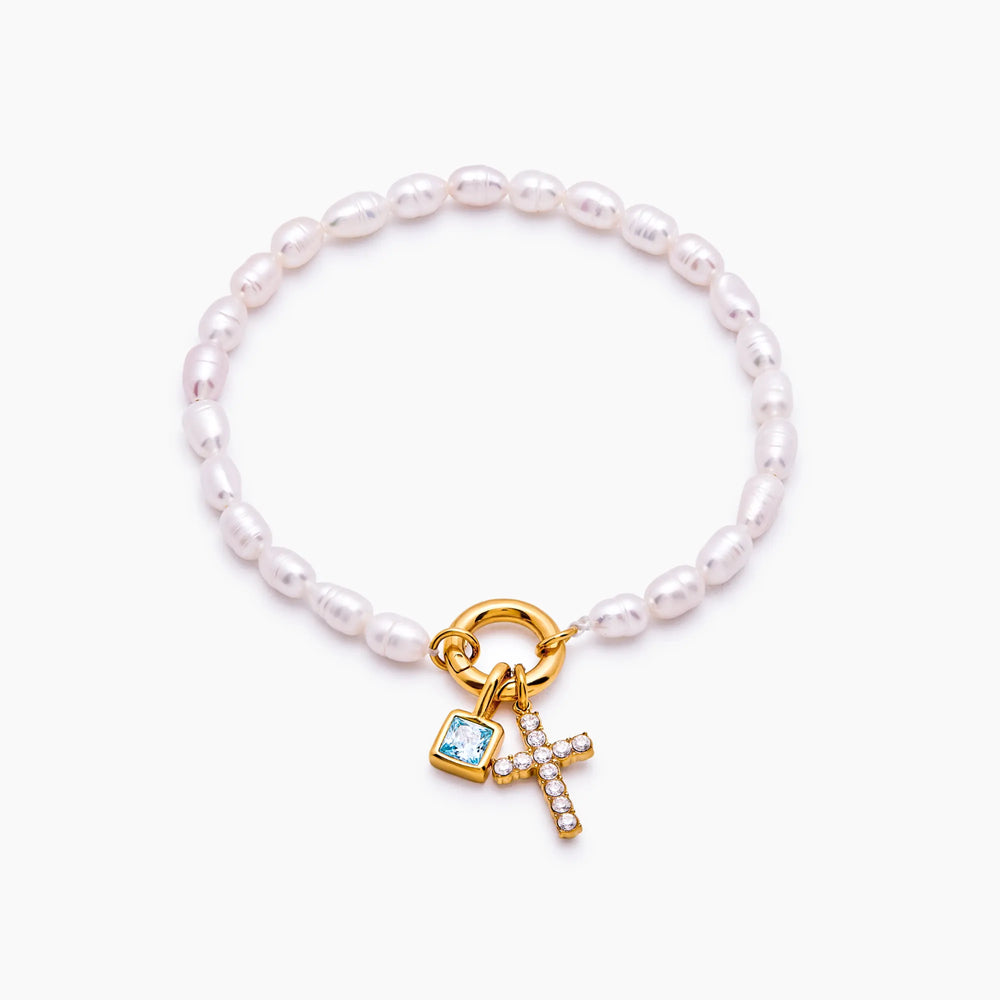 Bracelet Croix Nacrée — vue 1