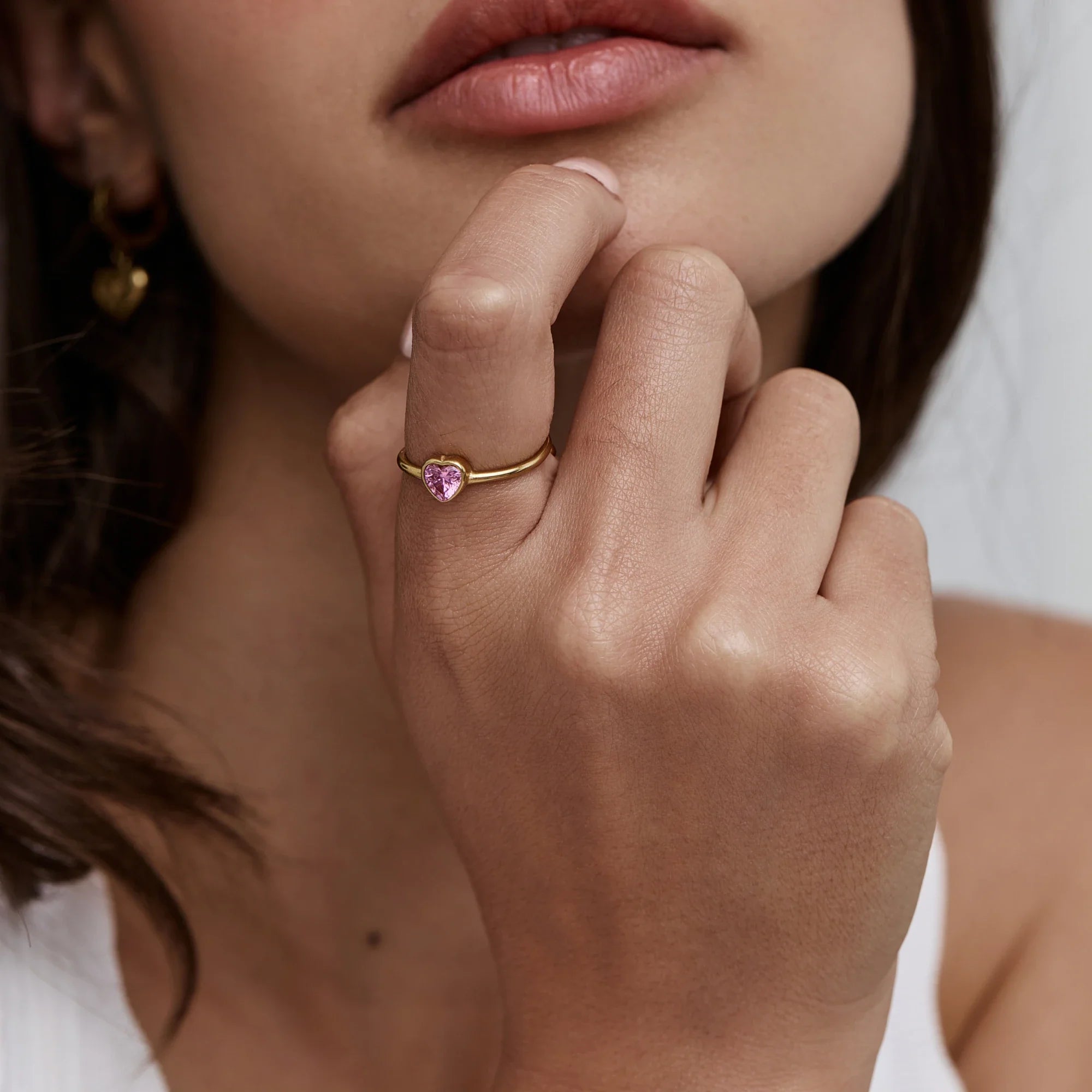 Bague Cœur Solitaire — vue 3
